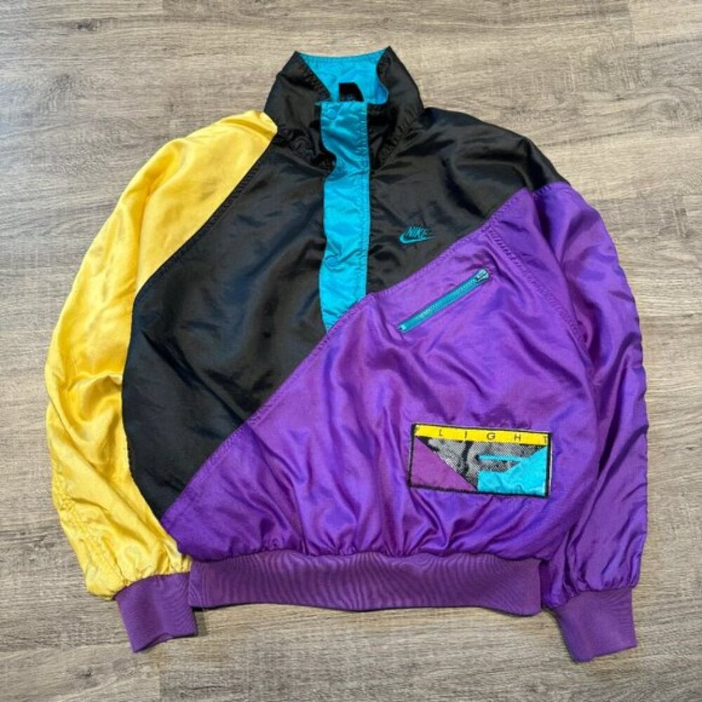 Vintage Nike Flight 90's retro royal color block nylon track jacket windbreaker - Picture 14 of 15